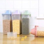 PISSION Pet Food Storage Container with Graduated Cup and Seal Buckles Food Dispenser for Dogs Cats (Pink)