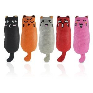 Soft Cat Toys for Indoor Cats Self Play Pet Supplies Cat Gifts Interactive Pillows Cat nip Filled Toys 5PCS Plush Kitten Teething Toys Set Cute Kitty Chew Bite Toys Resistant Cartoon Cat Mouse Toys
