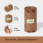 VETRESKA Dog Waste Bag Dispenser with Coffee Scent - Leak Proof, Extra Thick Pet Waste Bags - 1 Bag Holder, 105 Bags (7 Refill Rolls) for Dogs and Cats