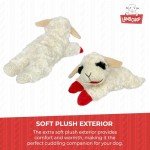 Multipet Lamb Chop Dog Plush Toy - Squeaky Dog Toy for Small & Medium Dogs - Extra Soft Plush Dog Toy - Stuffed Animal Dog Toy for Cuddling & Playing - Cute Pet Toy (10", Cream, 5 Squeakers)