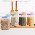 PISSION Pet Food Storage Container with Graduated Cup and Seal Buckles Food Dispenser for Dogs Cats (Pink)