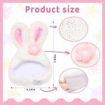 ALIBBON Easter Cat Hat Cute Bunny Rabbit Hat with Ears Flower Easter Pet Costume for Cats Small Dogs Puppy Cat Costume for Easter Party Adjustable Bunny Cap Rabbit Headwear for Easter Cosplay Supplies