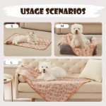1 Pack 3 Blankets Super Soft Fluffy Premium Fleece Pet Blanket Flannel Throw for Dog Puppy Cat Paw Brown/Pink/White Small(23x16 inch)
