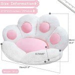 DOBUONO Cat Paw Cushion Cute Chair Cushions Kawaii Cat Paw Shape 28"x 24"Gaming Chair Cushion Kitty Plush Lazy Sofa Pillow for Girl Gamer Chair,Kawaii Accessories Stuff Room Decor (White)