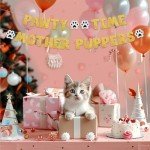 BEISHIDA Glitter Gold Pawty Time Mother Puppers Banner - NO DIY - The Pet Birthday Banner - Puppy Birthday Decorations，Cute Cat/Dog Birthday Party Supplies，Dog Paw Party Bunting Sign，Puppy Dog Pennant Décor