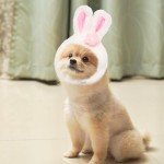 ALIBBON Easter Cat Hat Cute Bunny Rabbit Hat with Ears Flower Easter Pet Costume for Cats Small Dogs Puppy Cat Costume for Easter Party Adjustable Bunny Cap Rabbit Headwear for Easter Cosplay Supplies