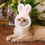 ALIBBON Easter Cat Hat Cute Bunny Rabbit Hat with Ears Flower Easter Pet Costume for Cats Small Dogs Puppy Cat Costume for Easter Party Adjustable Bunny Cap Rabbit Headwear for Easter Cosplay Supplies