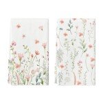 Artoid Mode Plants Floral Spring Kitchen Towels Dish Towels, 18x26 Inch Farmhouse Summer Wildflower Decoration Hand Towels Set of 2