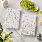Artoid Mode Plants Floral Spring Kitchen Towels Dish Towels, 18x26 Inch Farmhouse Summer Wildflower Decoration Hand Towels Set of 2
