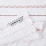 KitchenAid Albany Kitchen Towel 4-Pack Set, Dried Rose/White, 16"x26"