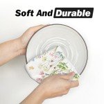 Artoid Mode Flowers Floral Spring Kitchen Towels Dish Towels, 18x26 Inch Daily Seasonal Summer Dragonfly Decoration Hand Towels Set of 2