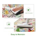 Unibyby Spring Kitchen Rugs Spring Floral Flowers Kitchen Mat for Floor, Buffalo Plaid Check Kitchen Rugs and Mats Non Skid Washable Set of 2, Decorative Kitchen Decor 17x29 and 17x47 Inch