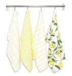 KAF Home Pantry Lemons All Over Kitchen Dish Towel Set of 4, Cotton, 18 x 28-inch