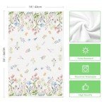 Artoid Mode Flowers Floral Spring Kitchen Towels Dish Towels, 18x26 Inch Daily Seasonal Summer Dragonfly Decoration Hand Towels Set of 2