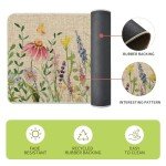 Artoid Mode Flowers Lavender Daisy Spring Kitchen Mats Set of 2, Summer Home Decor Low-Profile Kitchen Rugs for Floor - 17x29 and 17x47 Inch