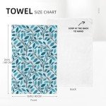 Wovoto Green Leaves Kitchen Towels Decorative Set 2, Cute Botanic Hand Towels Tea Towels, Soft Absorbent Dish Towels for Kitchen Baking Farmhouse Bathroom Spring Summer Kitchen Decor