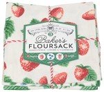 Now Designs Berry Patch Cotton Floursack Kitchen Dish Towels 20 x 30in, Set of 3, Red, Blue, Green, White