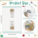 5Pcs Funny Country Kitchen Dish Towel Set, Absorbent Floral Kitchen Dish Tea Towels Quick Dry Cloth, Cute House Bath Bar Hand Dishcloths Decorative Christmas Birthday Gift for Mom Women Friend