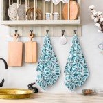 Wovoto Green Leaves Kitchen Towels Decorative Set 2, Cute Botanic Hand Towels Tea Towels, Soft Absorbent Dish Towels for Kitchen Baking Farmhouse Bathroom Spring Summer Kitchen Decor
