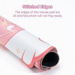 GeekShare Large Gaming Mouse Pad Kawaii Pink Non-Slip Rubber Back Mouse Pad Big Waterproof Desk Mat for Keyboard and Mouse Perfect for Gaming,or Home Office Work - Star Wings（Super Dense Cloth）