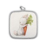 Kitchen Oven Mitts and Pot Holders Set,Pot Holders for Kitchen,Oven Mitt,Spring Cute Bunny Rabbit Print Oven Gloves and Pot Holders, Oven Gloves Mit Hot Pads for Kitchen Cooking Baking. Easter Gifts