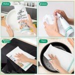 5Pcs Funny Country Kitchen Dish Towel Set, Absorbent Floral Kitchen Dish Tea Towels Quick Dry Cloth, Cute House Bath Bar Hand Dishcloths Decorative Christmas Birthday Gift for Mom Women Friend