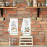 5Pcs Funny Country Kitchen Dish Towel Set, Absorbent Floral Kitchen Dish Tea Towels Quick Dry Cloth, Cute House Bath Bar Hand Dishcloths Decorative Christmas Birthday Gift for Mom Women Friend