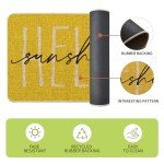 Artoid Mode Yellow Daisy Hello Sunshine Bloom Spring Kitchen Mats Set of 2, Home Decor Low-Profile Kitchen Rugs for Floor - 17x29 and 17x47 Inch