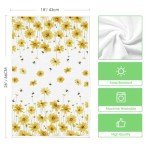 Artoid Mode Yellow Flowers Bee Hello Sunshine Spring Kitchen Towels Dish Towels, 18x26 Inch Summer Holiday Decoration Hand Towels Set of 2