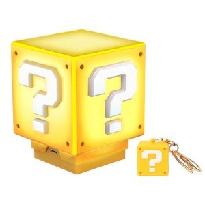 Mytrix Mini Question Block Light, Desk Lamp, Bedside Lamp with Game's Gold Coin Sound Effects for Super Mario Bros, As Christmas Gifts for Kids and Fans (with Same Style Key Chain and USB Cable)