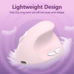 Mytrix Sakura Cherry Pink Wireless Ergonomic Vertical Mouse, 2.4GHz Optical Ergo Mouse with 800/1200/1600 DPI - Right Handed for Laptop, Computer, Desktop, Windows, Mac OS, iOS, Linux Android Systems