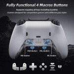 Mytrix Pro PC Controller with Charing Dock, Wireless Bluetooth 2.4G Wired Multi-Platform Controllers Hall Effect Joysticks Hall/Micro 2-in-1 Triggers, 1000Hz Report Rate 4 Macro Keys ABXY MicroSwitch