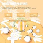 Mytrix Wireless Controller Compatible with Nintendo Switch/Lite/OLED, Cute Wireless Pro Controllers Gamepad with Wake-Up, Headphone Jack, Auto-Fire Turbo, Motion, Vibration, Maple Leaf Orange
