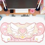 GeekShare Large Gaming Mouse Pad Kawaii Pink Non-Slip Rubber Back Mouse Pad Big Waterproof Desk Mat for Keyboard and Mouse Perfect for Gaming,or Home Office Work - Star Wings（Super Dense Cloth）