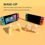 Mytrix Wireless Controller Compatible with Nintendo Switch/Lite/OLED, Cute Wireless Pro Controllers Gamepad with Wake-Up, Headphone Jack, Auto-Fire Turbo, Motion, Vibration, Maple Leaf Orange