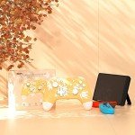 Mytrix Wireless Controller Compatible with Nintendo Switch/Lite/OLED, Cute Wireless Pro Controllers Gamepad with Wake-Up, Headphone Jack, Auto-Fire Turbo, Motion, Vibration, Maple Leaf Orange