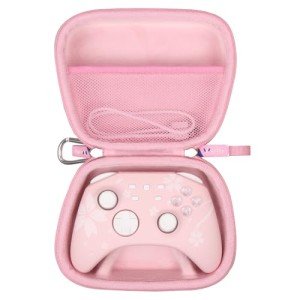 Worfty Universal Sakura Pink Travel Case for Switch, Xbox, PS5, Nintendo, Mytrix, PowerA Wireless Controllers - Protective Cover Hard Carrying Case