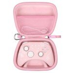 Worfty Universal Sakura Pink Travel Case for Switch, Xbox, PS5, Nintendo, Mytrix, PowerA Wireless Controllers - Protective Cover Hard Carrying Case
