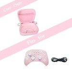 Worfty Universal Sakura Pink Travel Case for Switch, Xbox, PS5, Nintendo, Mytrix, PowerA Wireless Controllers - Protective Cover Hard Carrying Case