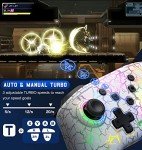 Gammeefy Switch Controller, Wireless Switch Pro Controller for Nintendo Switch/Lite/OLED, 9 Color Adjustable LED Switch Remote Compatible with Windows PC/Android/IOS with Programmable (White)