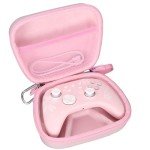 Worfty Universal Sakura Pink Travel Case for Switch, Xbox, PS5, Nintendo, Mytrix, PowerA Wireless Controllers - Protective Cover Hard Carrying Case