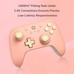 8Bitdo Ultimate 2C Wireless Controller (Hall Effect Joystick Update) for Windows PC and Android, with 1000Hz Polling Rate, Remappable L4/R4 Bumpers, Rumble Vibration and Turbo Function (Pink)