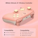 8Bitdo Ultimate 2C Wireless Controller (Hall Effect Joystick Update) for Windows PC and Android, with 1000Hz Polling Rate, Remappable L4/R4 Bumpers, Rumble Vibration and Turbo Function (Pink)
