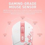 DAREU Sakura Pink Wireless Gaming Mouse with Charging Dock Rechargeable RGB,12K DPI,7 Programmable Buttons High-Precision Sensor [300IPS] [1000Hz] for PC Notebook Mac