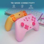 GameSir Nova Lite 2.4g Wireless Controller for Windows PC, iPhone, Android, Switch & Steam Deck, Bluetooth Controller Gamepad with Hall Effect Trigger,Turbo,Rumble Vibration (Pink)