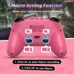 IINE Wireless Pro Controller with Charging Dock, PC Controller with Macro/Turbo/Rumble/NFC/Motion Sensor Function, Multi-Platform Gamepad Compatible with Switch/PC/Steam/Phone/Tablet (Pink Graffiti)