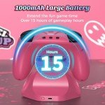 IINE Wireless Pro Controller with Charging Dock, PC Controller with Macro/Turbo/Rumble/NFC/Motion Sensor Function, Multi-Platform Gamepad Compatible with Switch/PC/Steam/Phone/Tablet (Pink Graffiti)