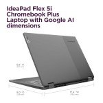 Lenovo IdeaPad Flex 5i Chromebook Plus 14" FHD+ 2-in-1 Touchscreen Laptop (Intel Core i3-1315U, 8GB RAM, 256GB Storage), Backlit, FHD Webcam, Chrome OS, w/Google AI, 2TB of Cloud Storage, Grey