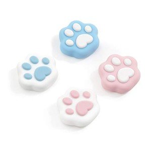 GeekShare Cat Paw Shape Thumb Grip Caps Soft Silicone Joystick Cover Compatible with Switch/OLED/Switch Lite,4PCS (Pink & Blue)