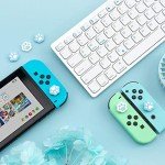 GeekShare Cat Paw Shape Thumb Grip Caps Soft Silicone Joystick Cover Compatible with Switch/OLED/Switch Lite,4PCS (Pink & Blue)